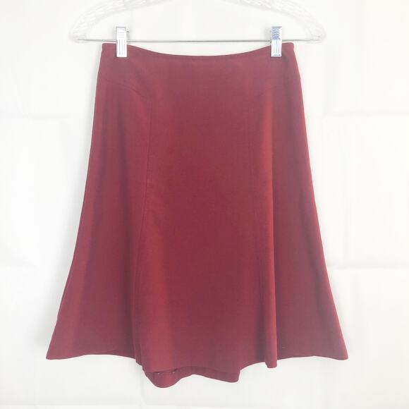 Wrapper High Waisted Red A Line Skirt - Picture 1 of 10
